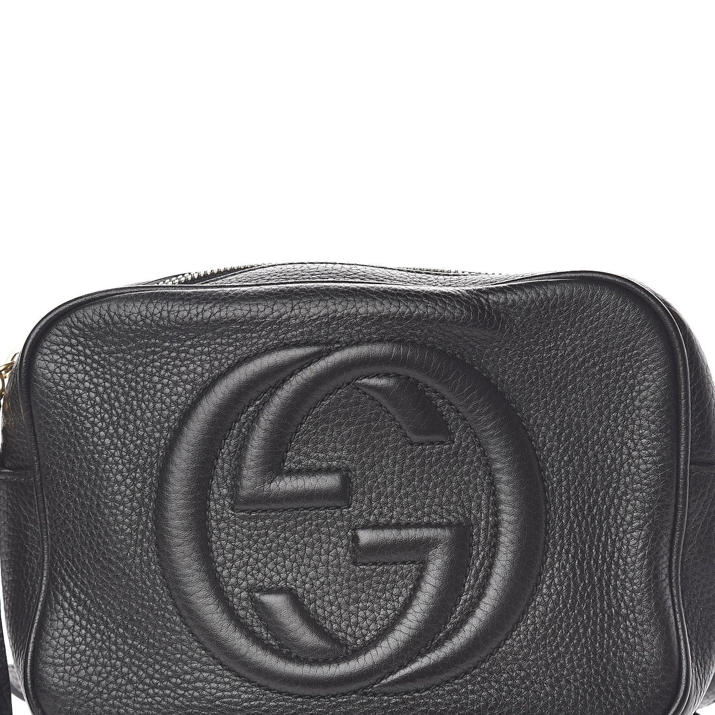 Pebbled Calfskin Small Soho Disco Bag Black