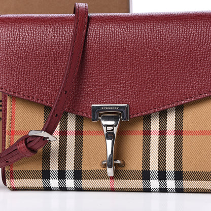 Burberry Derby Calfskin House Check Mini Macken Crossbody Bag Russet Red 9 of 10