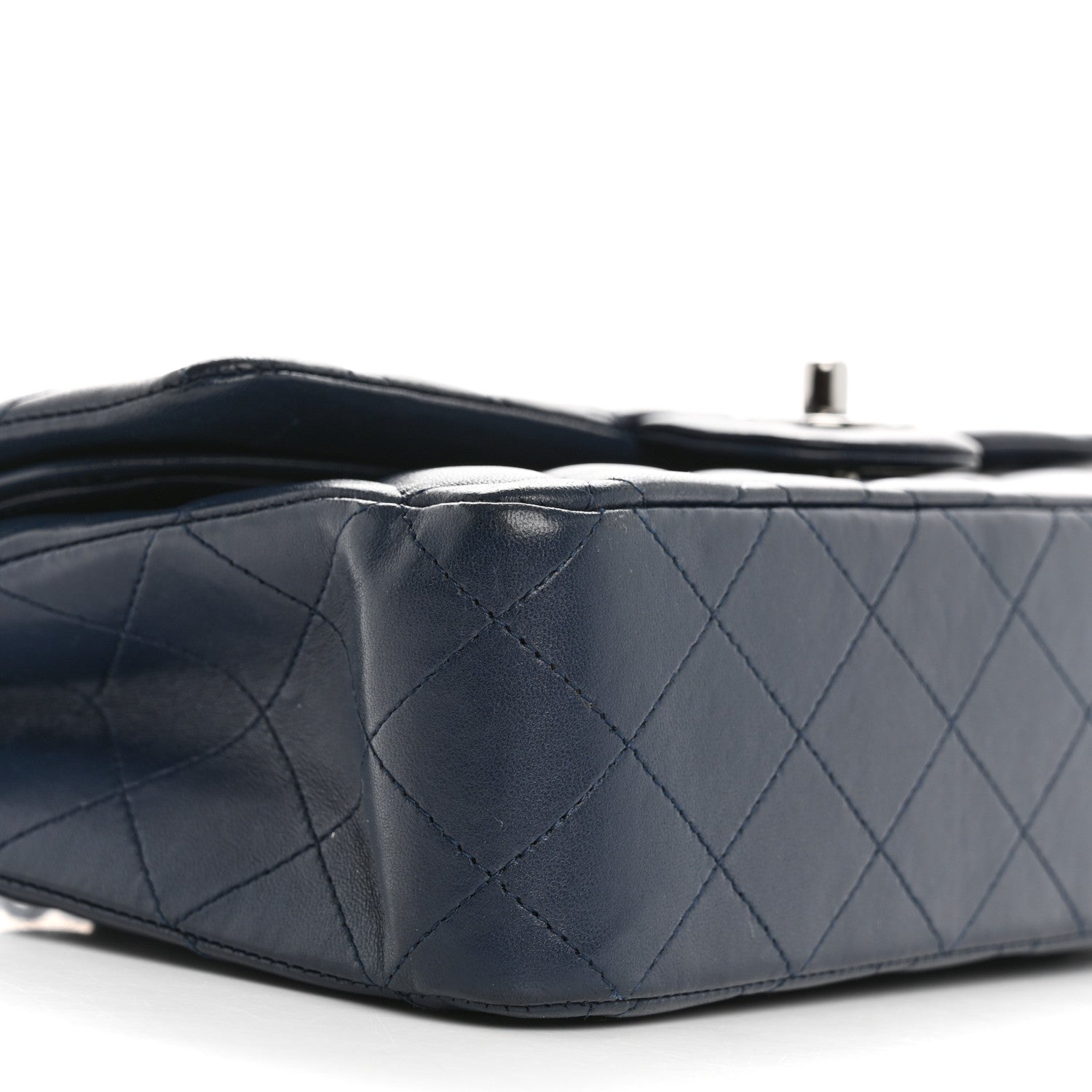 Chanel Lambskin Quilted Medium Double Flap Navy 9 of 12