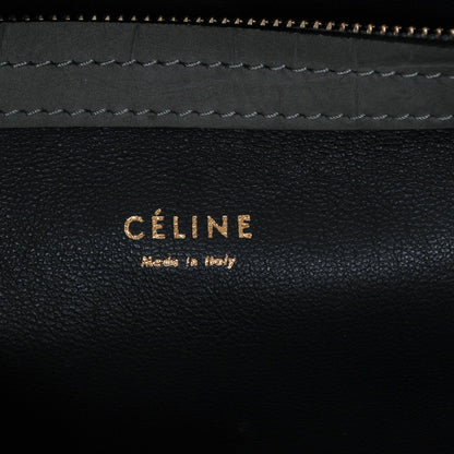 Celine Crocodile Embossed Nubuck Medium Phantom Luggage Grey 6 of 6