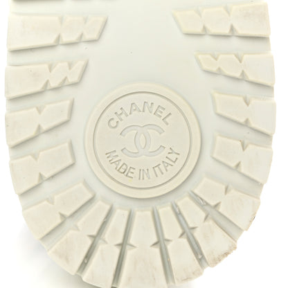 Chanel Aged Calfskin Lace Up Cap Toe Sneakers 39 White Gold 8 of 8