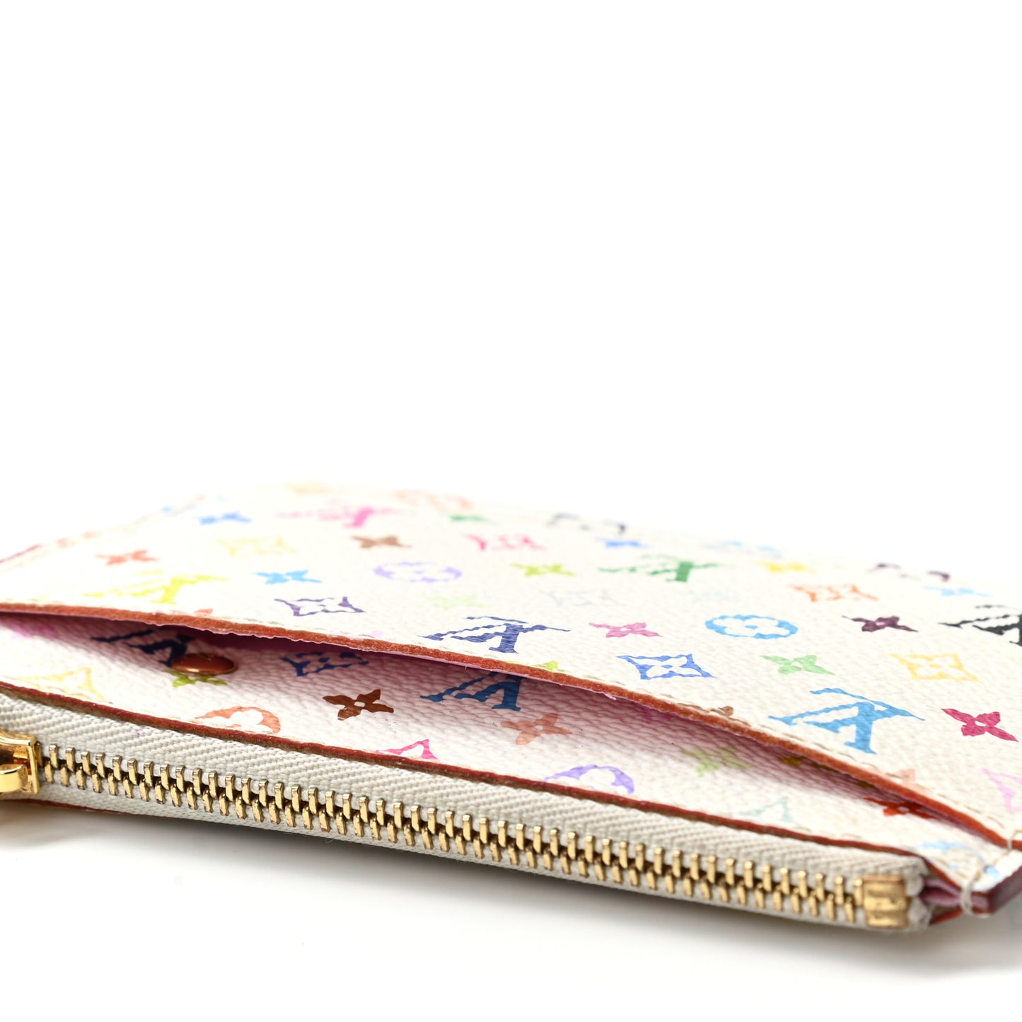 Monogram Multicolor Key Pouch White Litchi