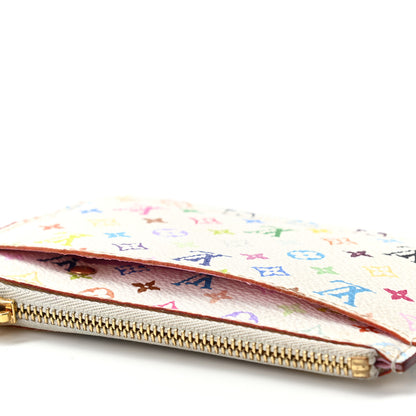 Louis Vuitton Monogram Multicolor Key Pouch White Litchi 8 of 9