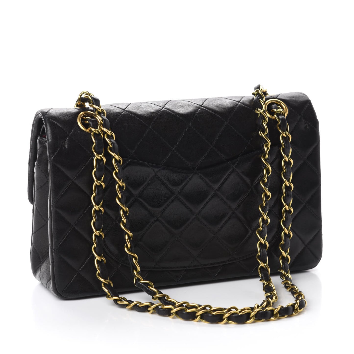 Lambskin Quilted Small Double Flap Black