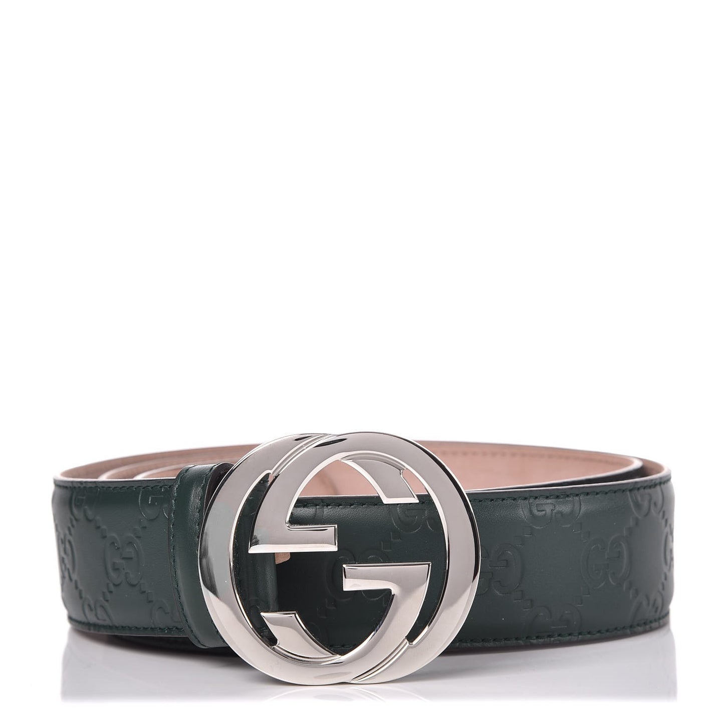 Guccissima Signature Interlocking G 40mm Belt 95 38 Verde