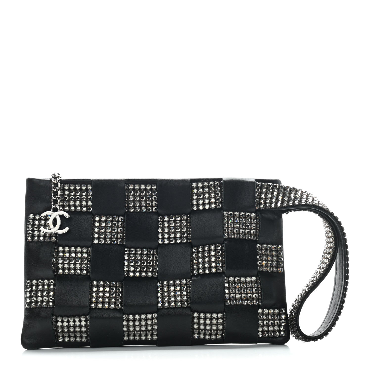 Chanel Lambskin Crystal Wristlet Black 1 of 7