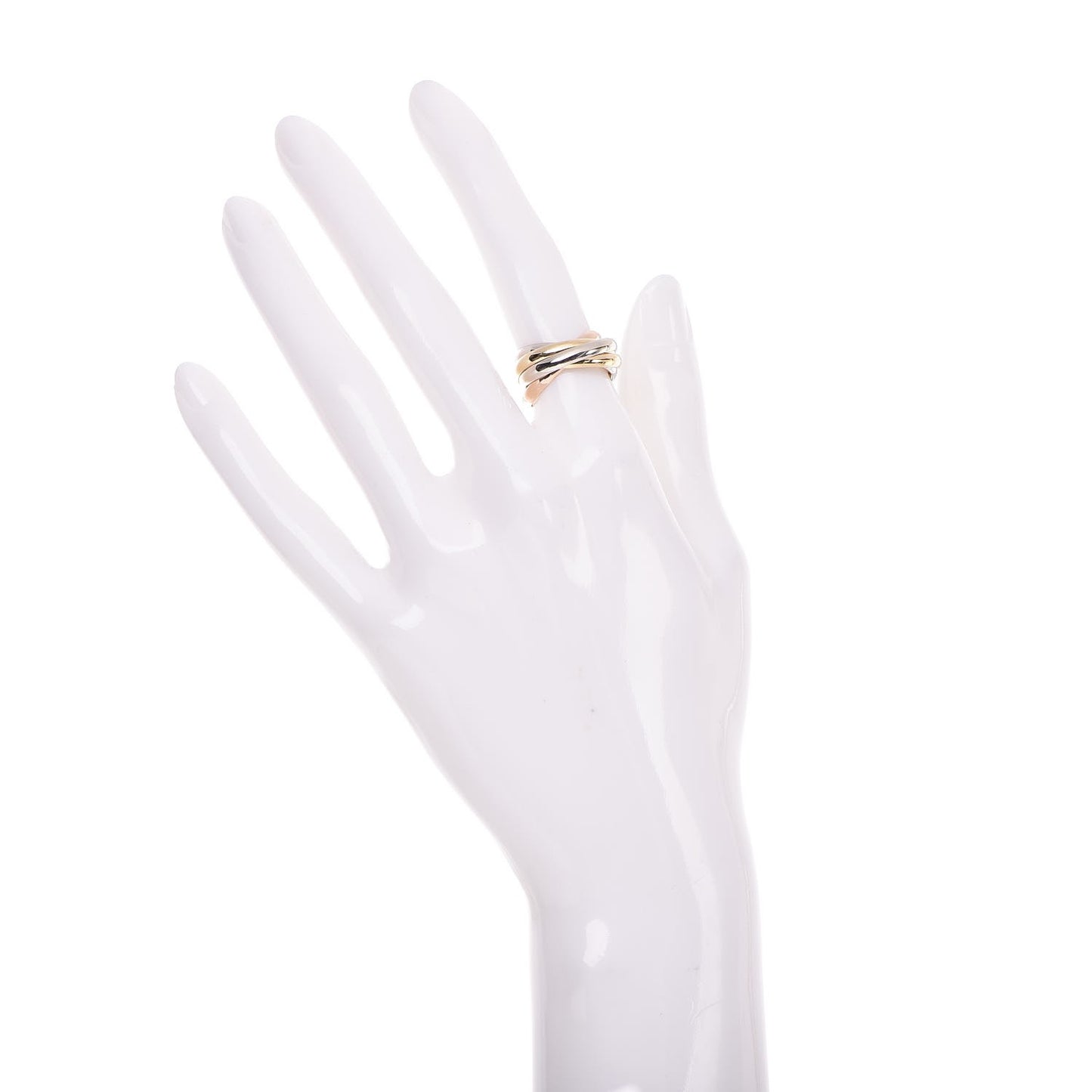 18K Pink Yellow White Gold Les Must De Trinity Five Band Ring 51 5.75