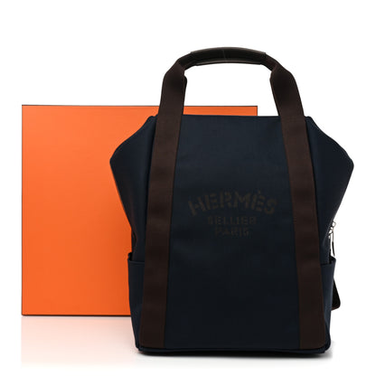 Hermes Toile Groom School Backpack Bleu Navy Feu 8 of 8