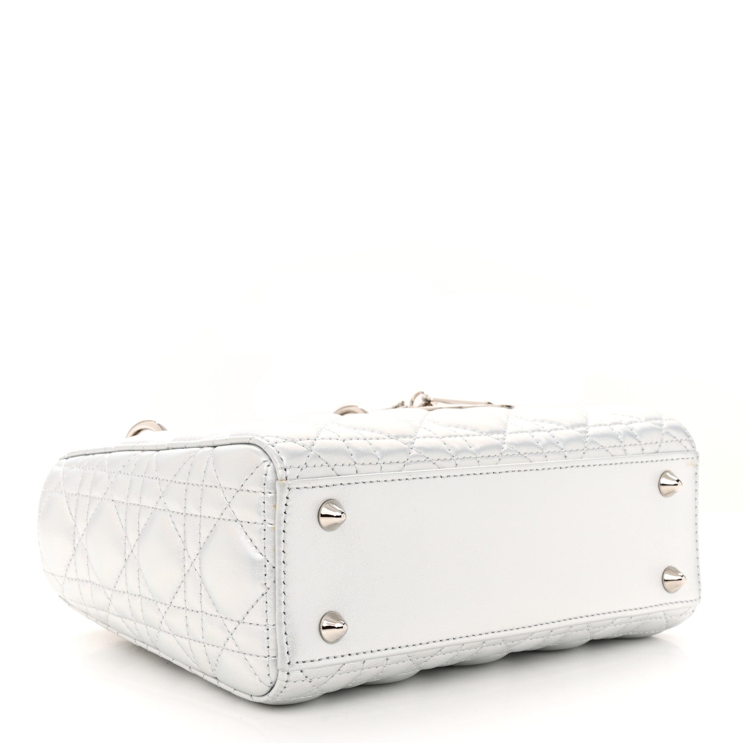 Christian Dior Metallic Lambskin Cannage Small My ABCDior Lady Dior Silver 4 of 12