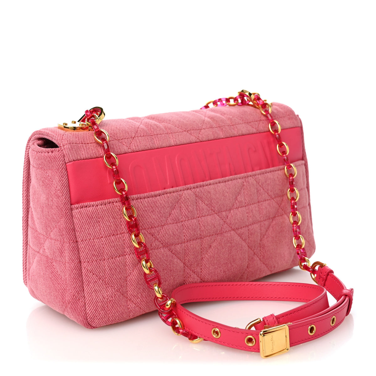 Denim Macrocannage Medium Caro Bag Fuchsia Multicolor