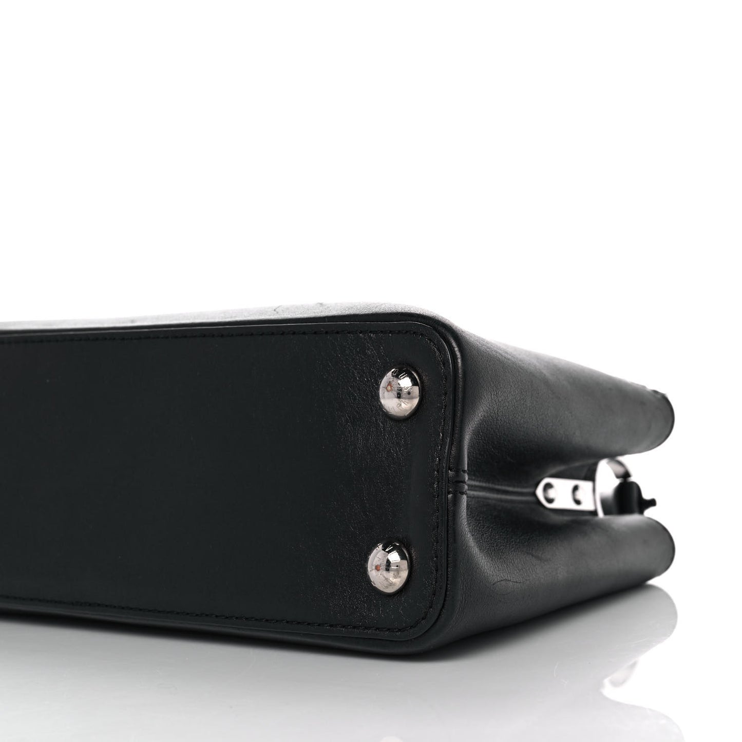 Smooth Calfskin Crystal Flowers Capucines BB Black