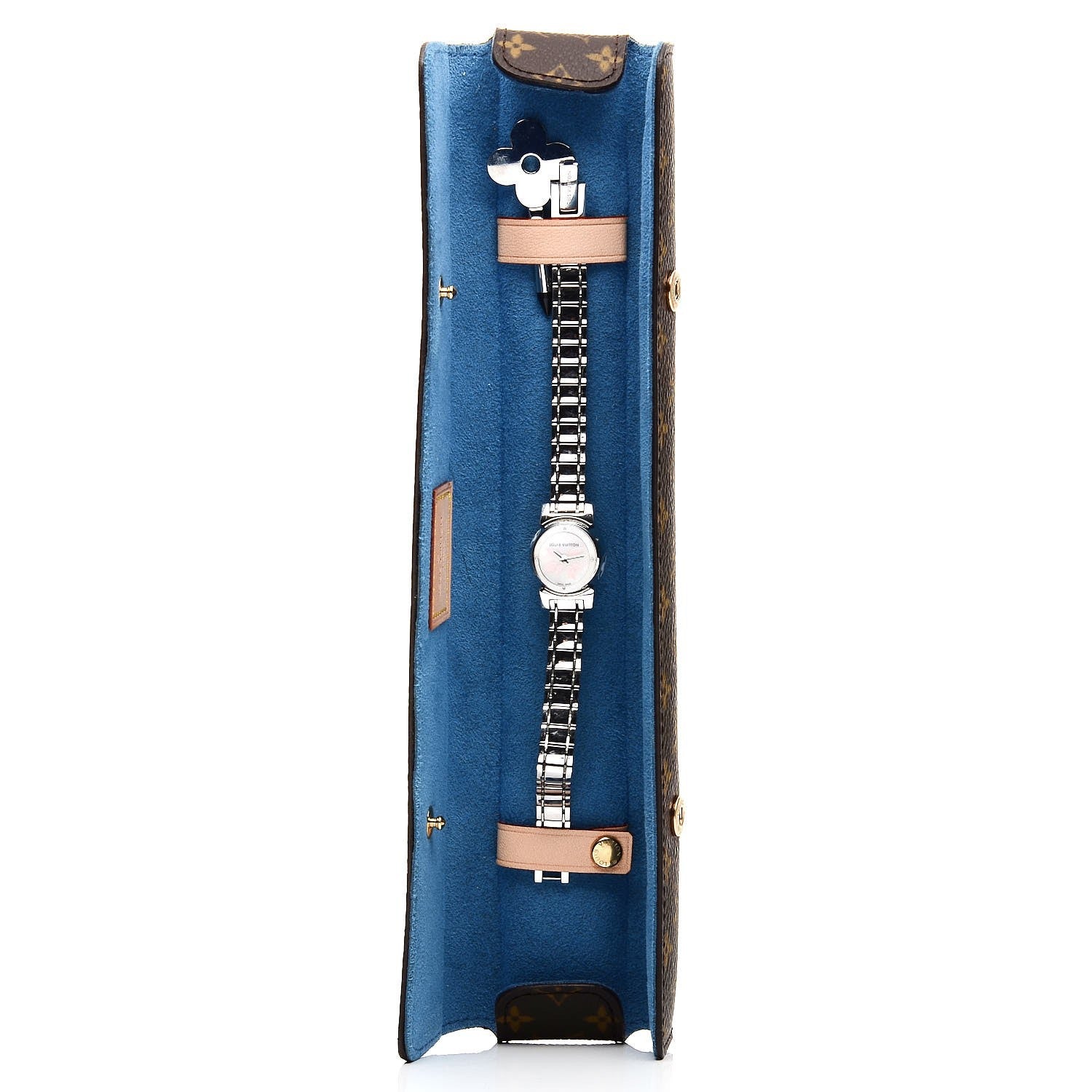Louis Vuitton Stainless Steel Mother of Pearl 18mm Tambour Bijou Quartz Watch 7 of 7