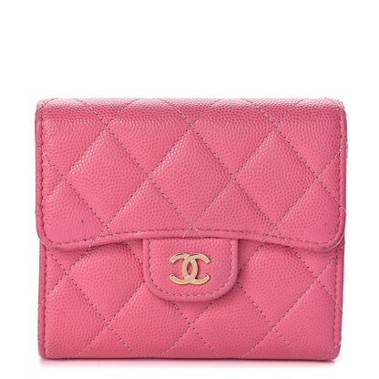 Chanel Caviar Quilted Compact Flap Wallet Pink 1 of 11