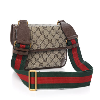 Gucci GG Supreme Monogram Web Small Neo Vintage Double Flap Messenger Bag Beige New Acero 3 of 10