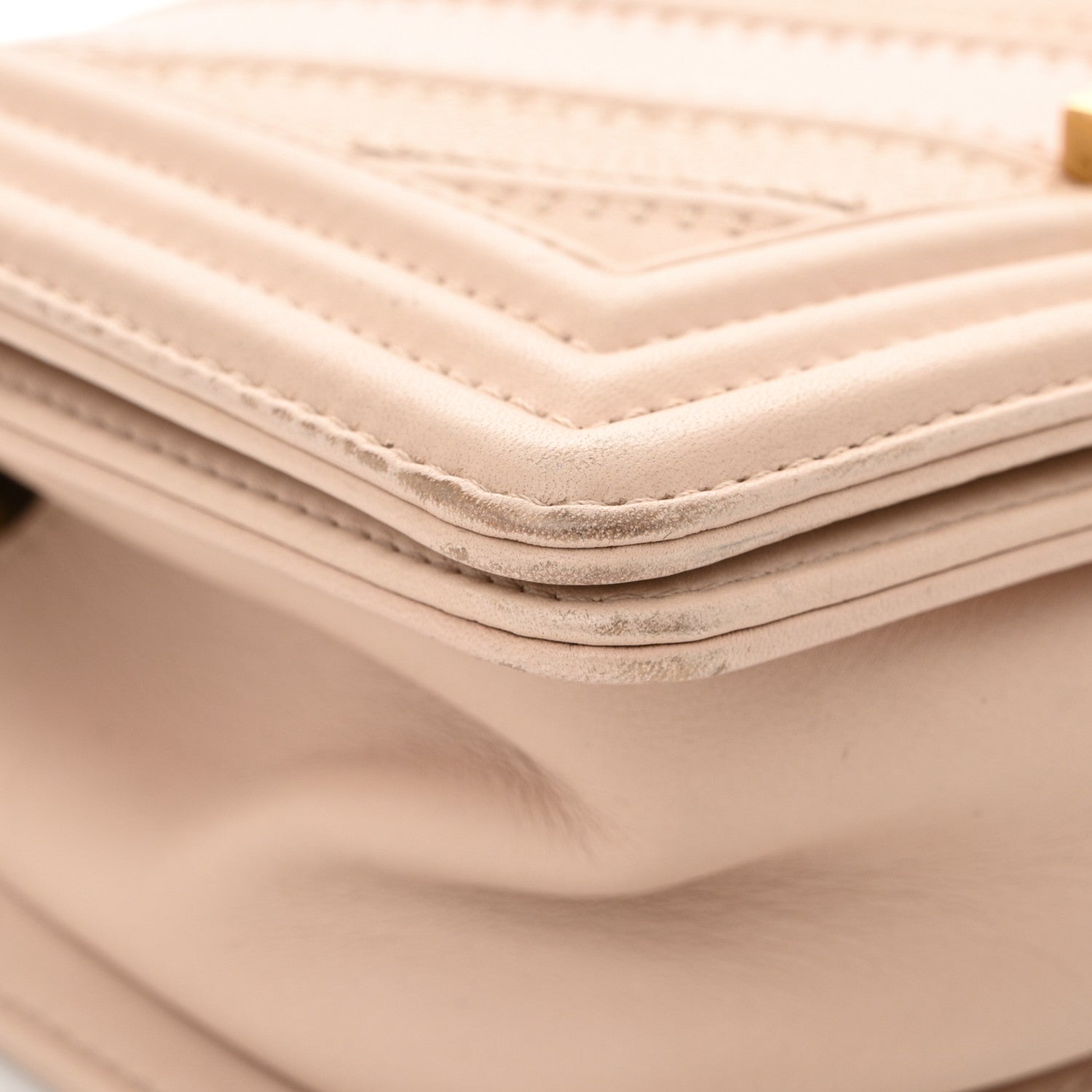 Chanel Caviar Suede Calfskin Chevron Quilted Small Boy Flap Light Pink 10 of 11
