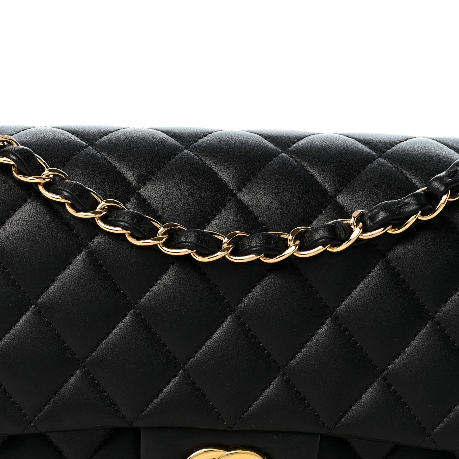 Chanel Lambskin Quilted Medium Double Flap Black 8 of 13