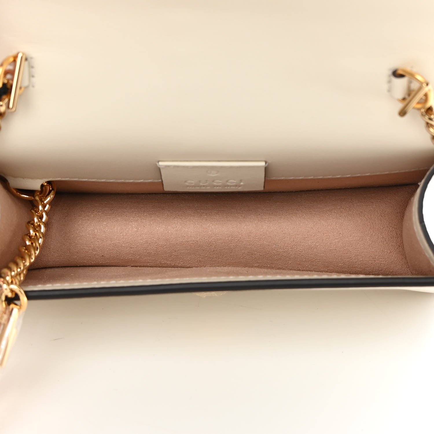 Gucci Calfskin Super Mini Sylvie Chain Shoulder Bag White 5 of 11
