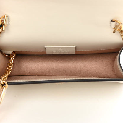 Gucci Calfskin Super Mini Sylvie Chain Shoulder Bag White 5 of 11