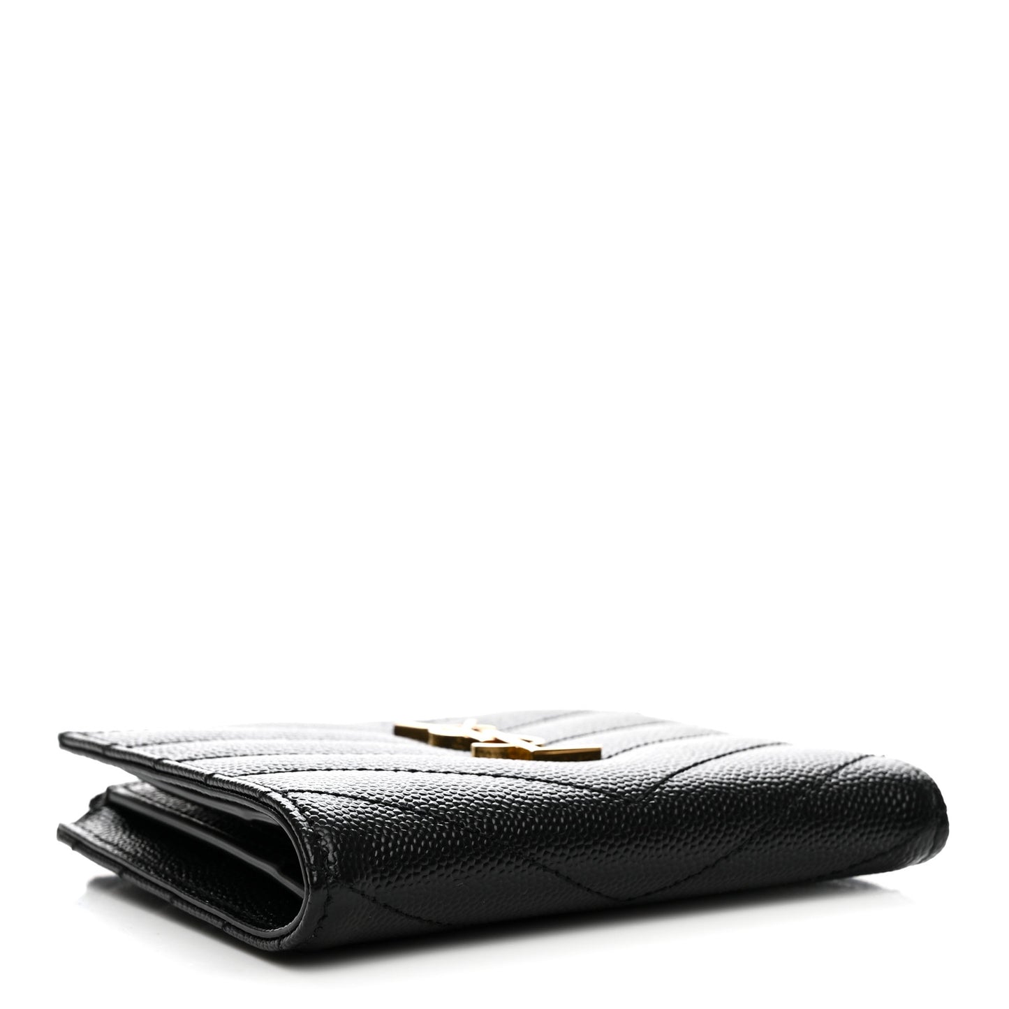 Grain De Poudre Matelasse Chevron Monogram Zipped Card Case Black
