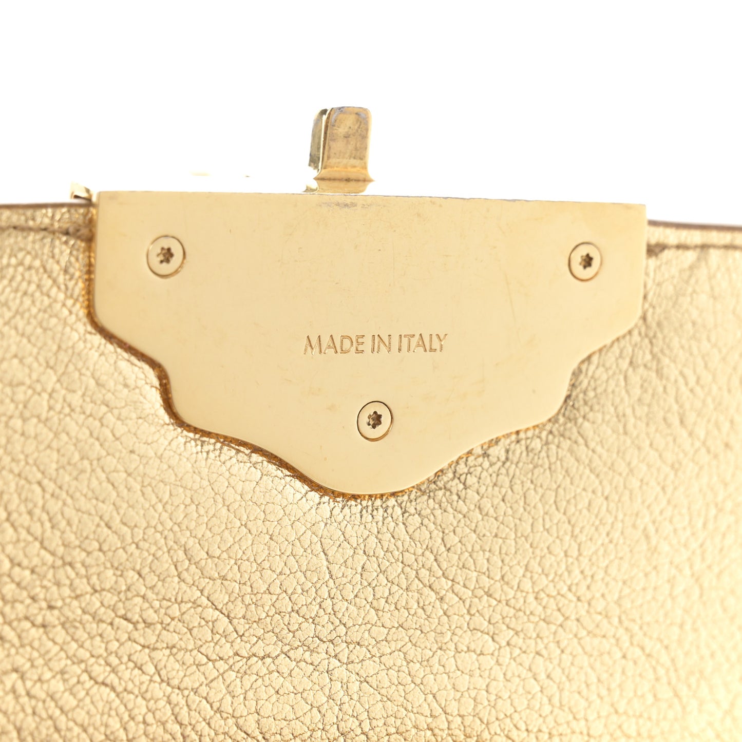 DOLCE & GABBANA Metallic Calfskin Crystal Embellished Lucia Shoulder Bag Gold Multicolor