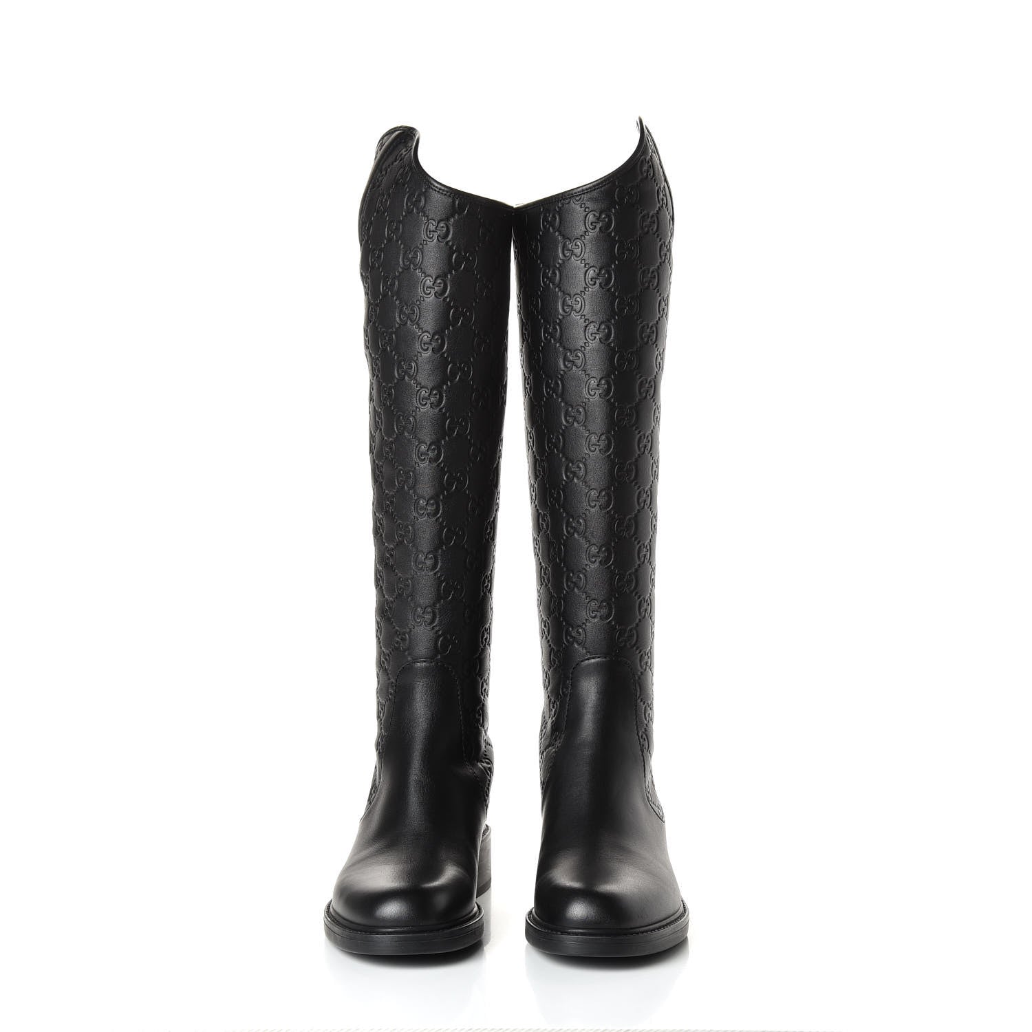 Gucci Guccissima Calfskin Miro Soft Knee High Riding Boots 36 Black 3 of 8
