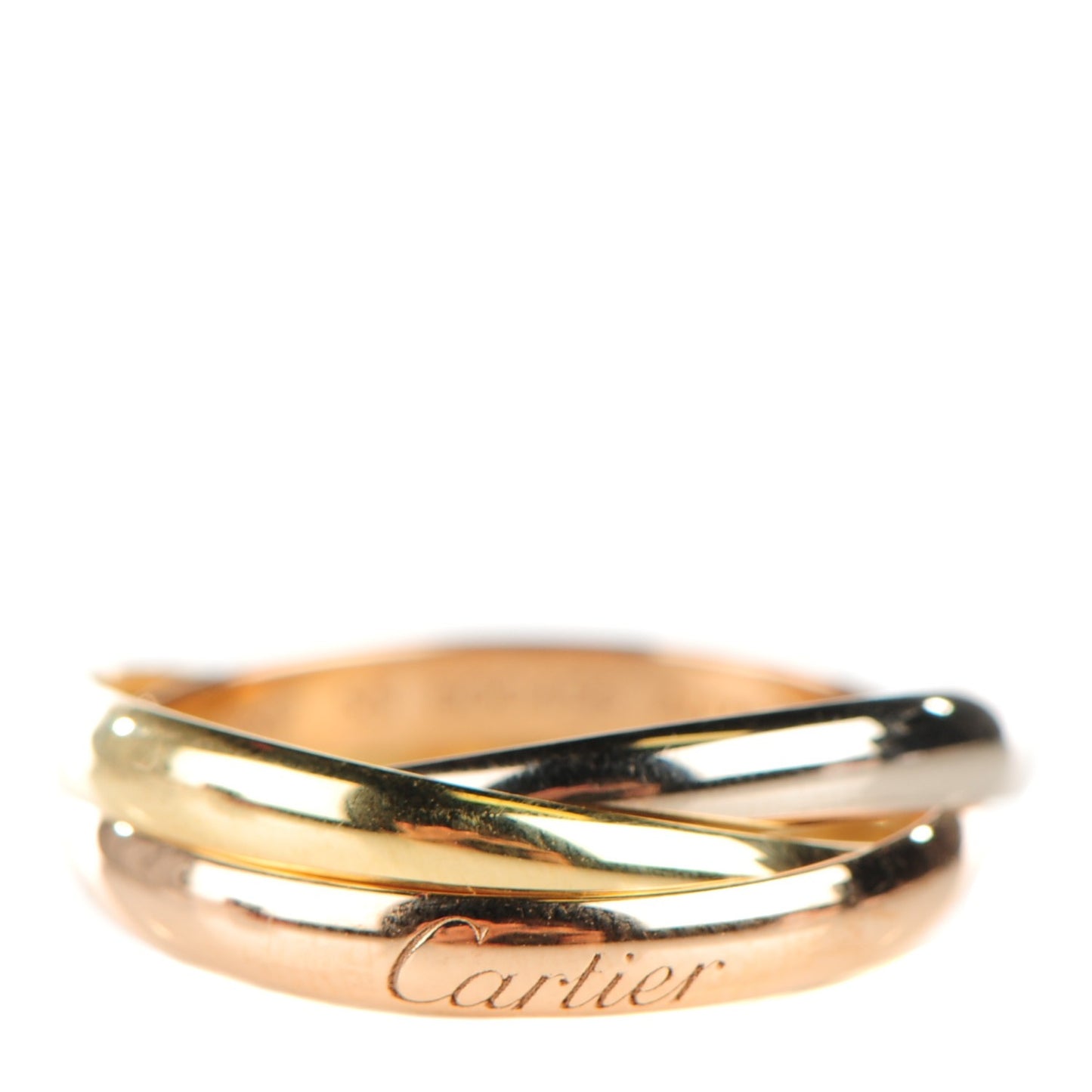 18K Pink Yellow White Gold Small Trinity Ring 55 7.25