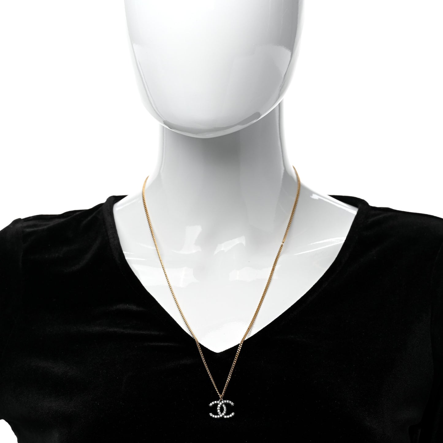 Crystal CC Necklace Gold Ruthenium