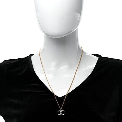 Chanel Crystal CC Necklace Gold Ruthenium 2 of 5