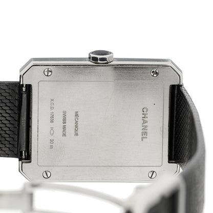 Chanel Stainless Steel Calfskin 29mm Boy-Friend Tweed Manual Winding Watch Black 4 of 4
