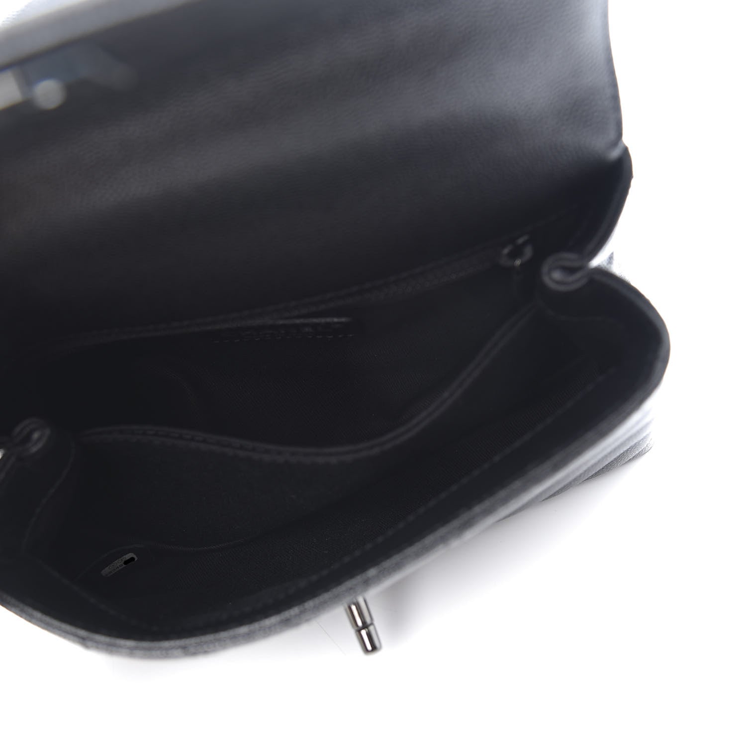 Chanel Caviar Chevron Quilted Mini Coco Handle Flap So Black 5 of 11