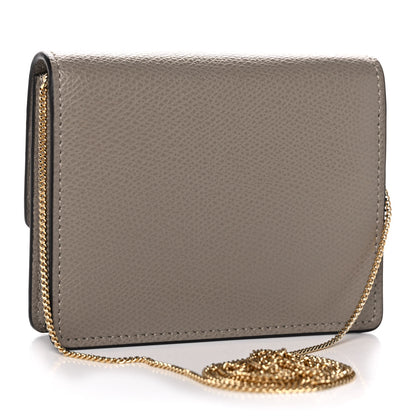 Fendi Vitello Cruise F is Fendi Geometric Flap Wallet on Chain Tortora 3 of 11