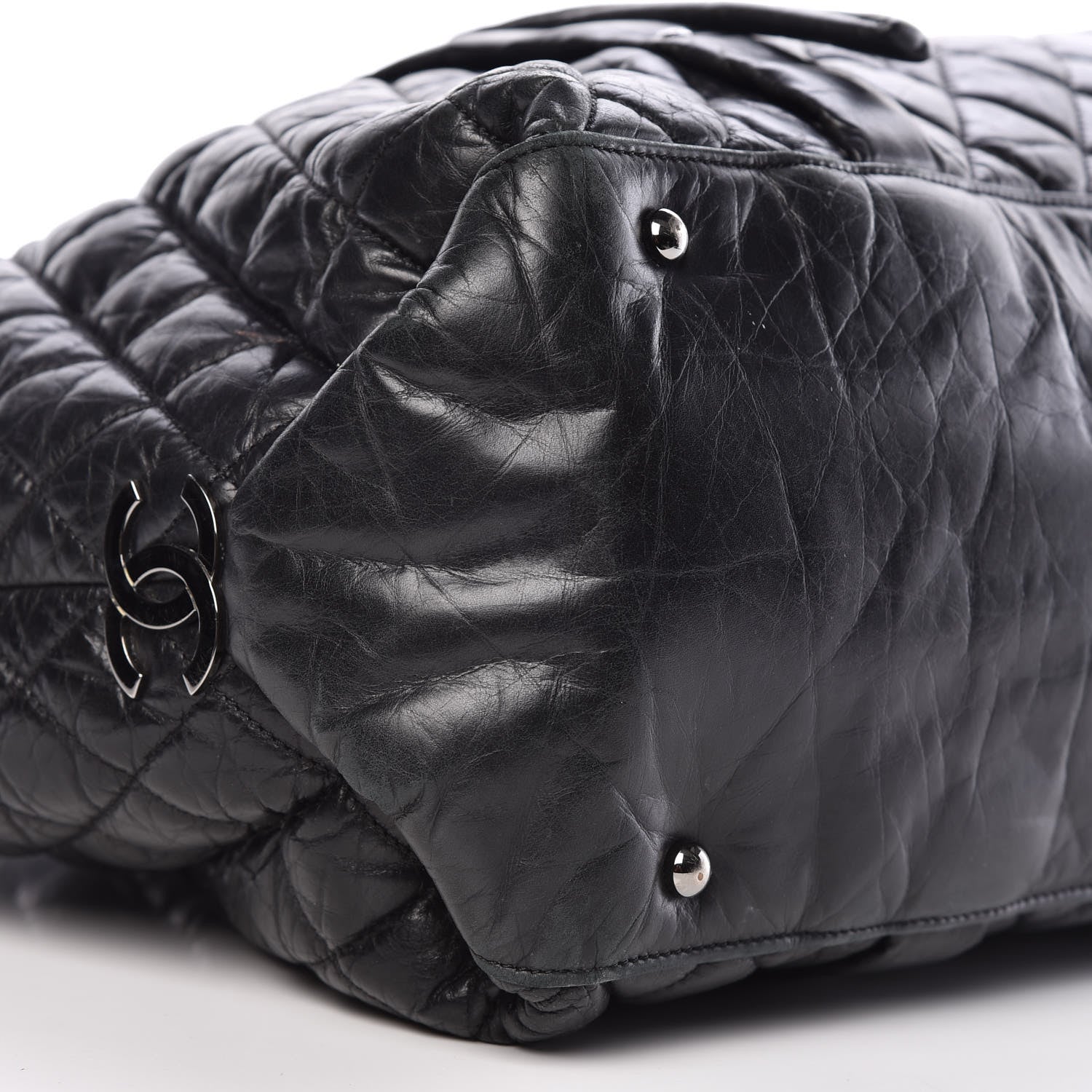 Chanel Aged Calfskin Vintage Ligne XL Lady Braid Tote Black 8 of 14