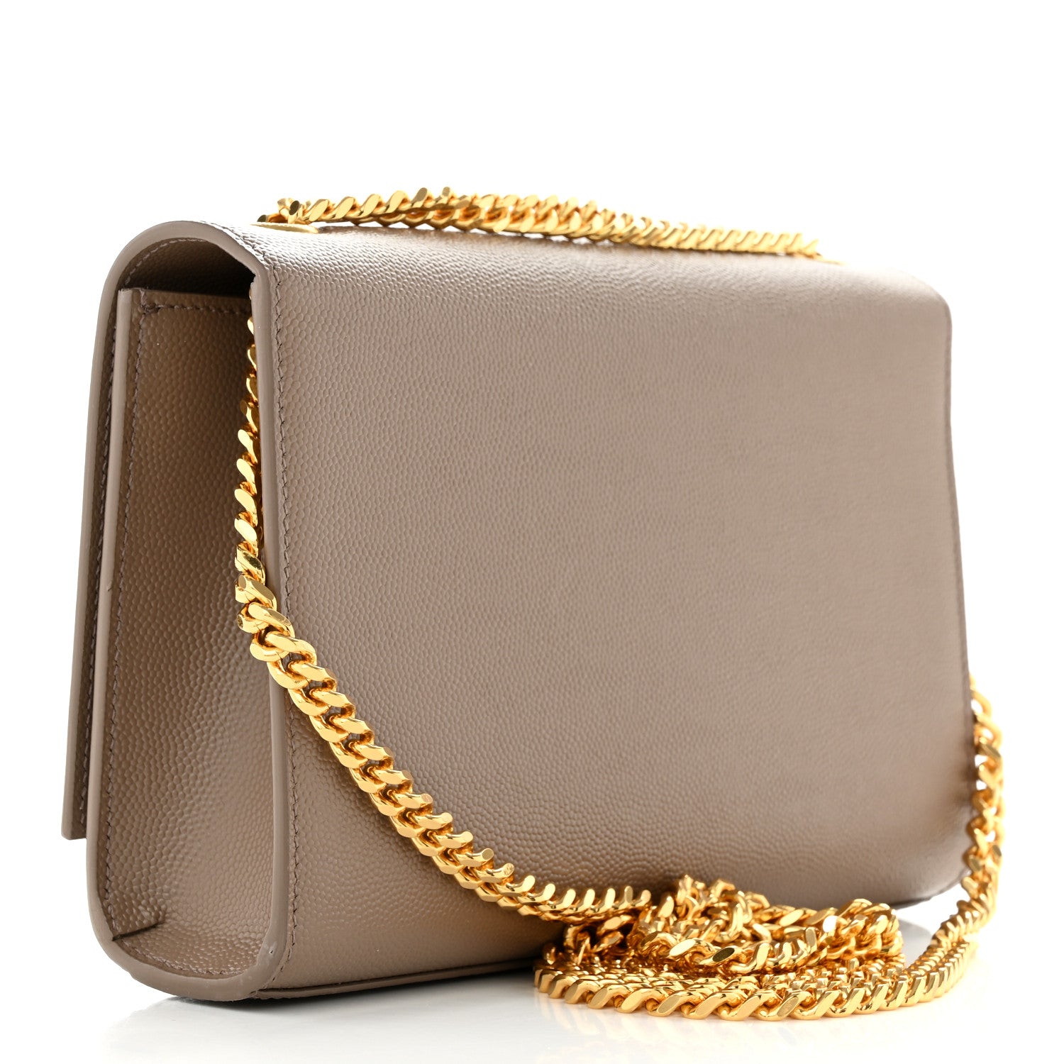 Saint Laurent Grain De Poudre Small Monogram Kate Satchel Dark Beige 3 of 10