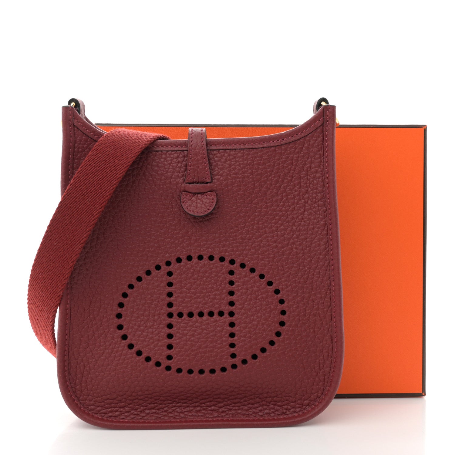 Hermes Taurillon Clemence Amazone Evelyne TPM Rouge H 12 of 12