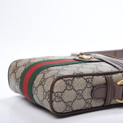 Gucci GG Supreme Monogram Web Mini Ophidia Messenger Brown 6 of 9