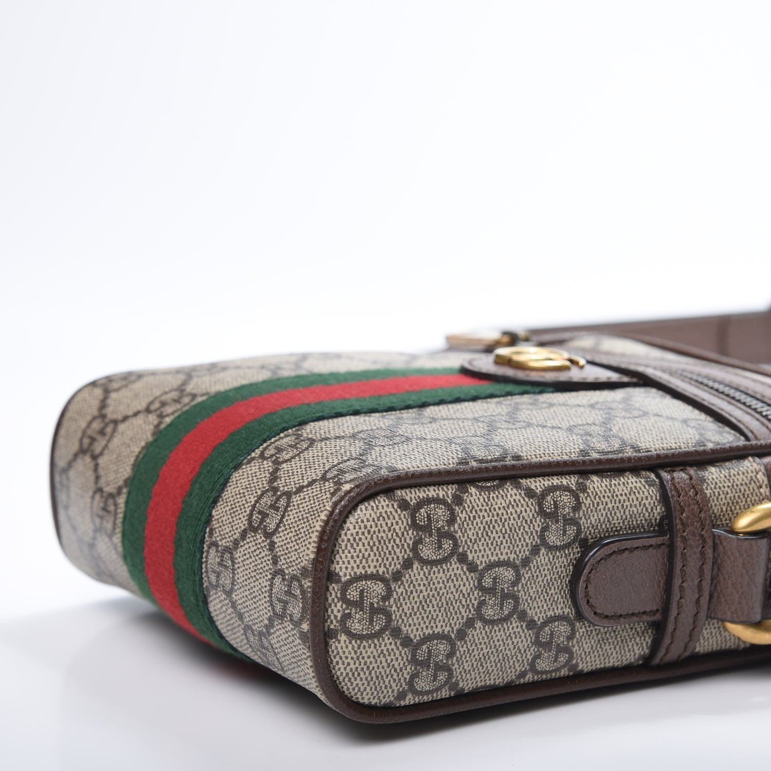 Gucci GG Supreme Monogram Web Mini Ophidia Messenger Brown 6 of 9