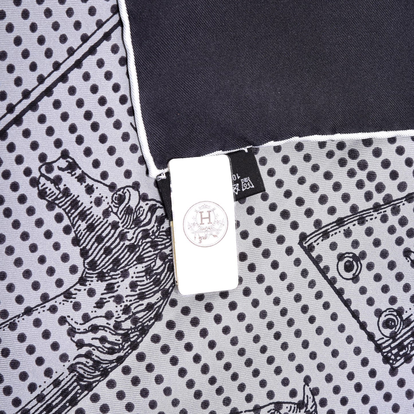 Silk Manufacture de Boucleries Scarf 90 Gris Noir Menthol