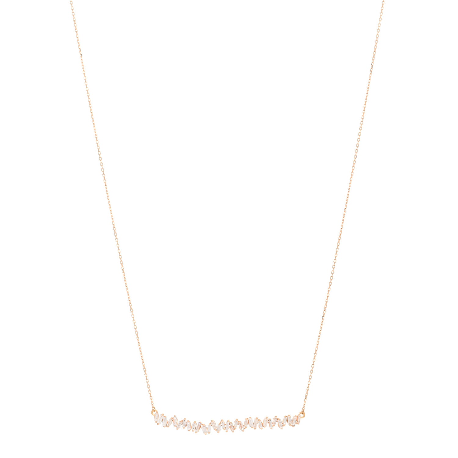 Suzanne Kalan 18K Rose Gold Diamond .56ctw Fireworks Necklace 1 of 3