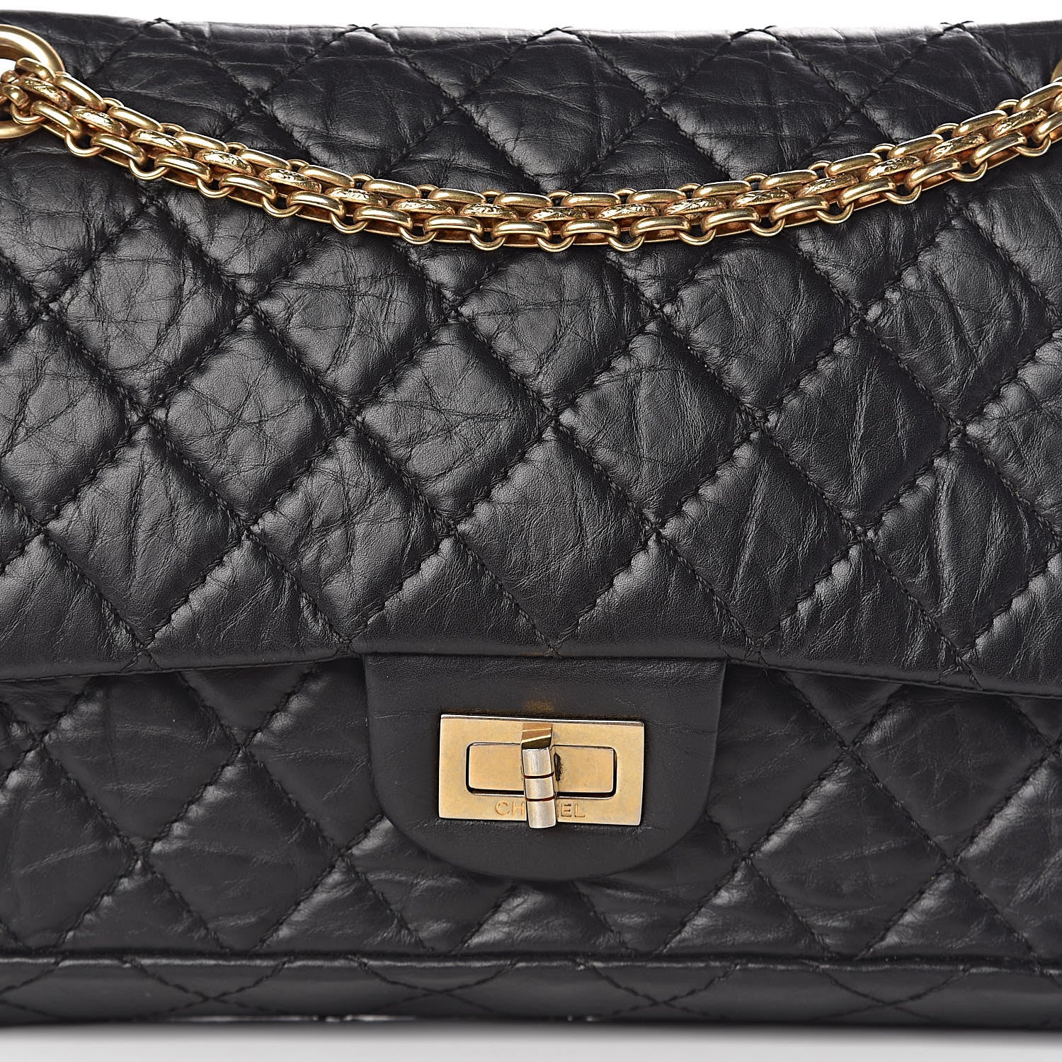 Chanel Aged Calfskin Quilted 2.55 Reissue 225 Flap Black 14 of 16