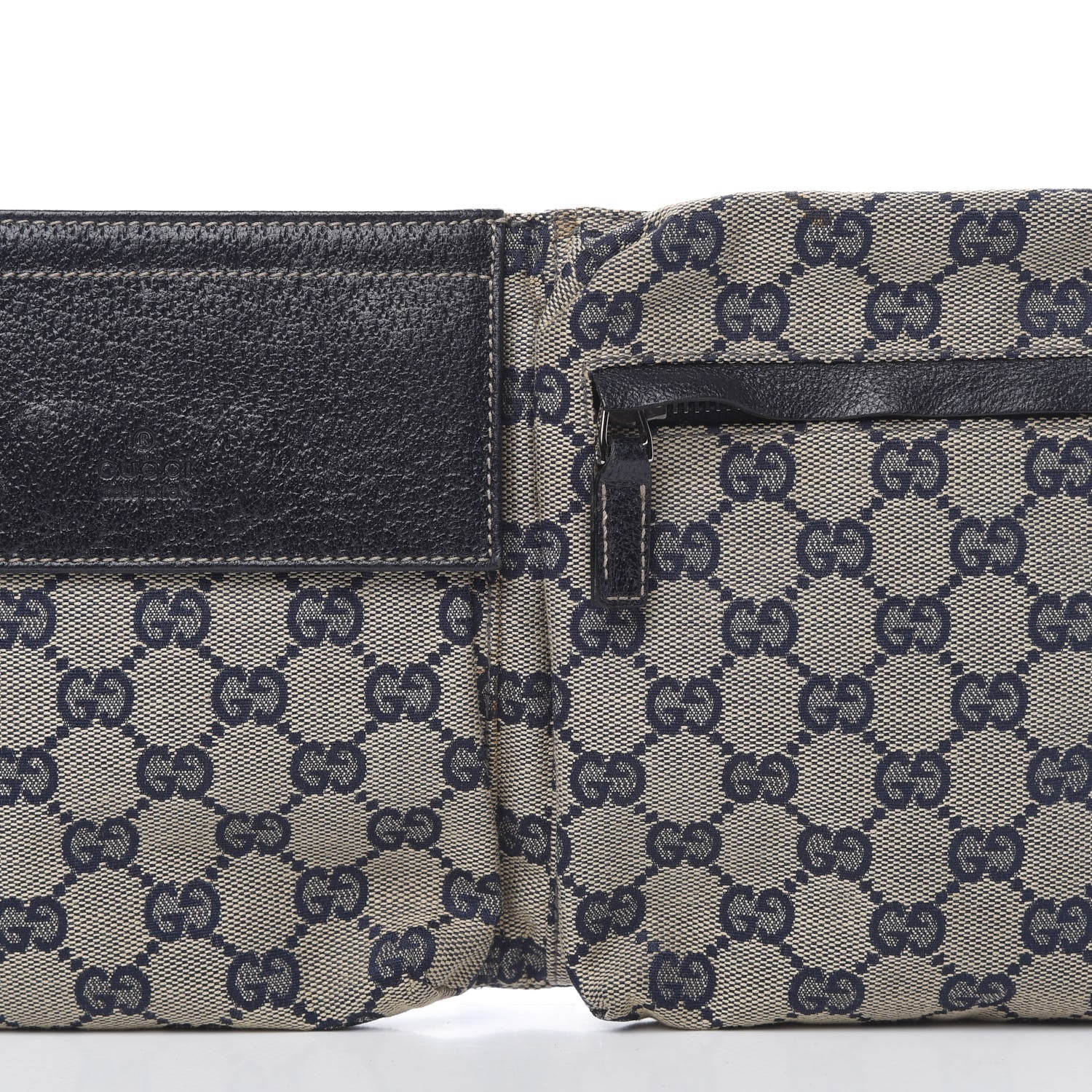 Gucci GG Monogram Web Double Pocket Belt Bag Navy 10 of 12