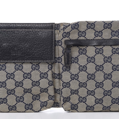 Gucci GG Monogram Web Double Pocket Belt Bag Navy 10 of 12