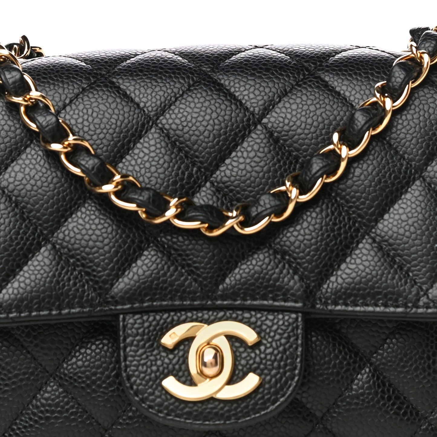 Caviar Quilted Mini Square Flap Black