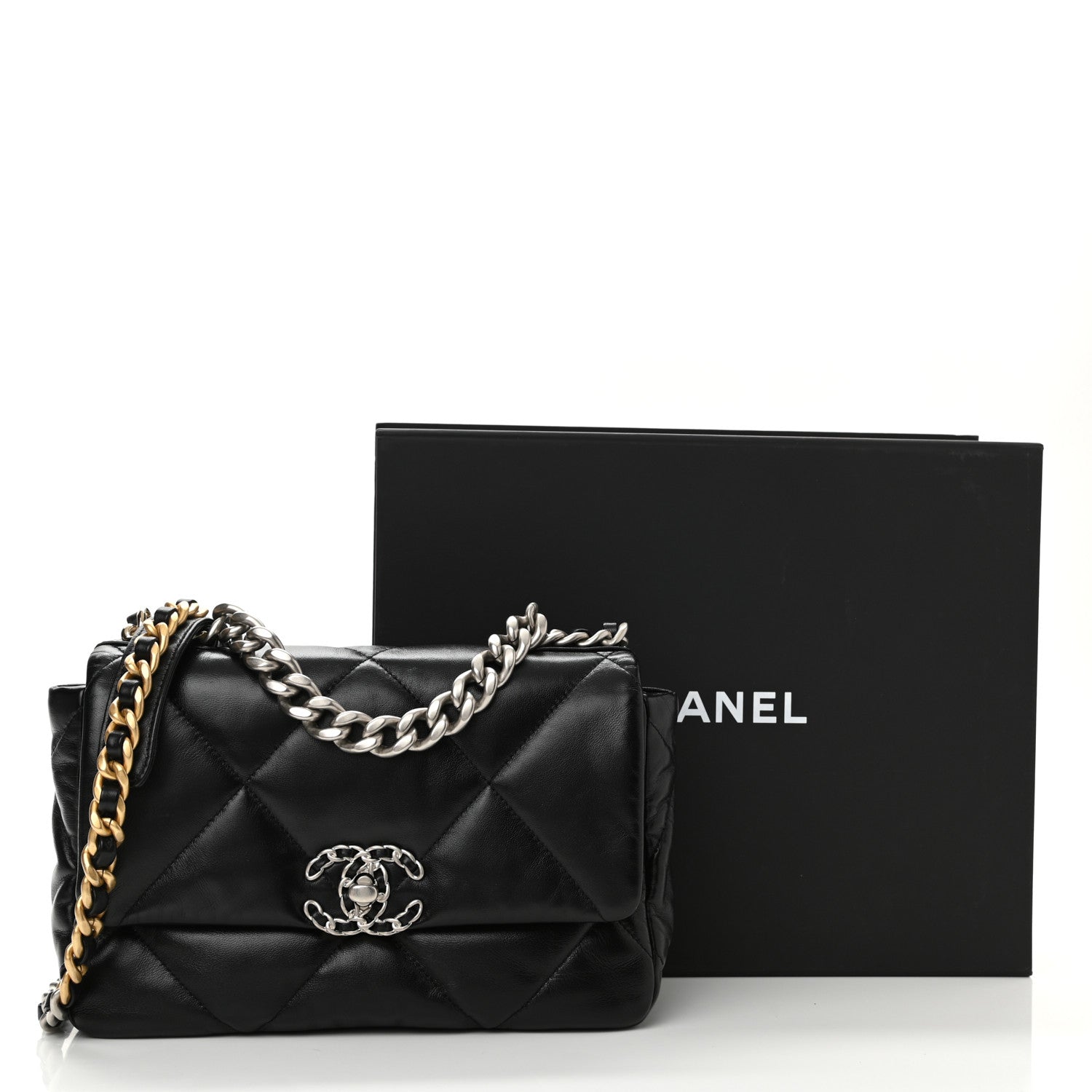 Chanel Lambskin Quilted Medium Chanel 19 Flap Black 11 of 11