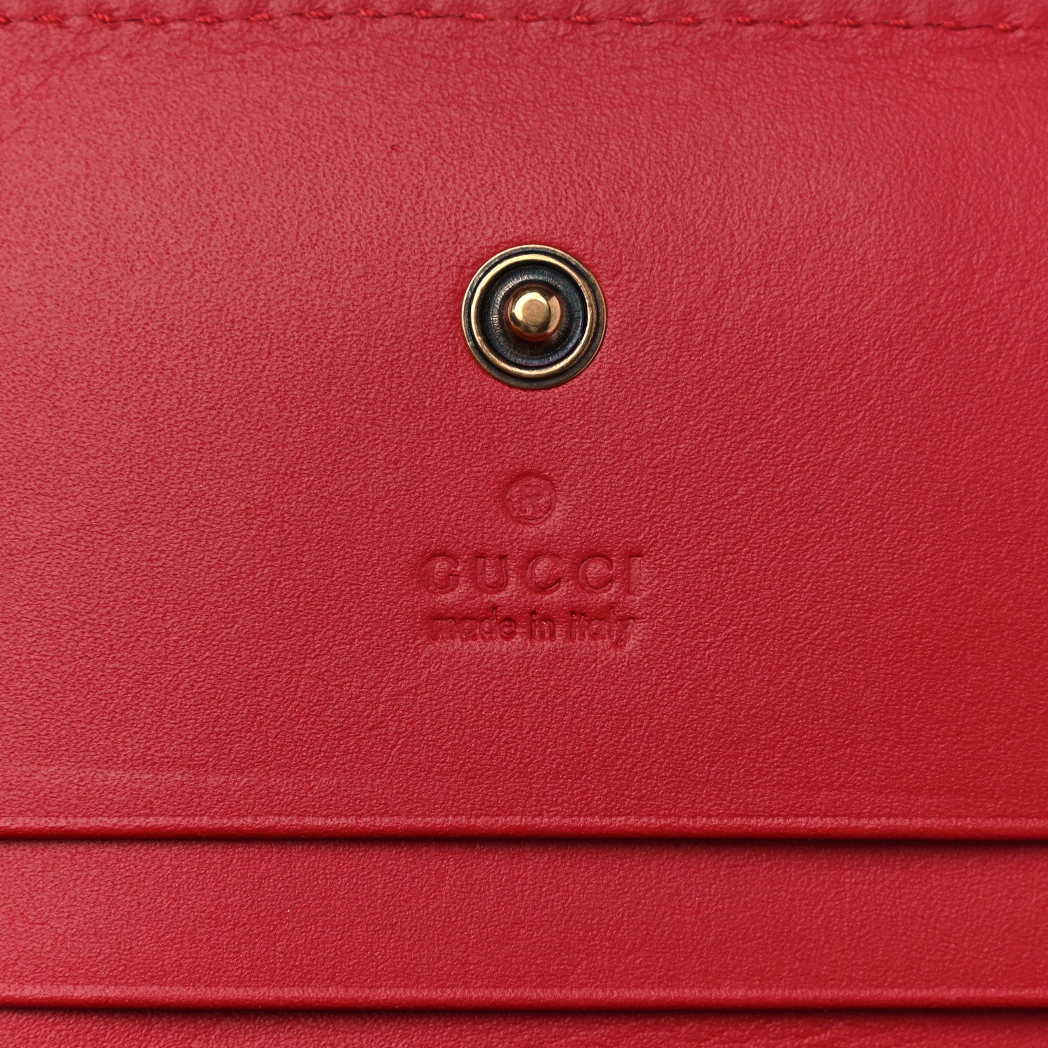 Gucci GG Supreme Monogram Cherry Embellished Card Case Wallet Hibiscus Red 6 of 8