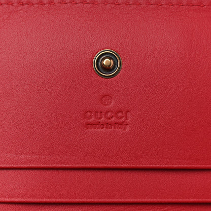 Gucci GG Supreme Monogram Cherry Embellished Card Case Wallet Hibiscus Red 6 of 8