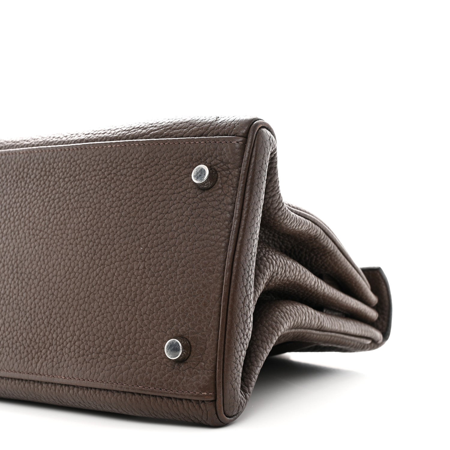 Hermes Taurillon Clemence Shoulder Kelly 40 Cafe 10 of 16