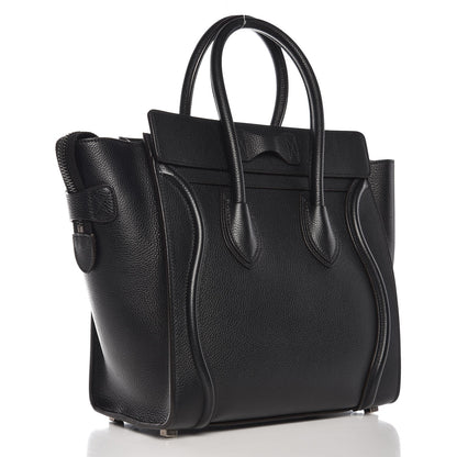 Celine Drummed Calfskin Micro Luggage Black 3 of 8