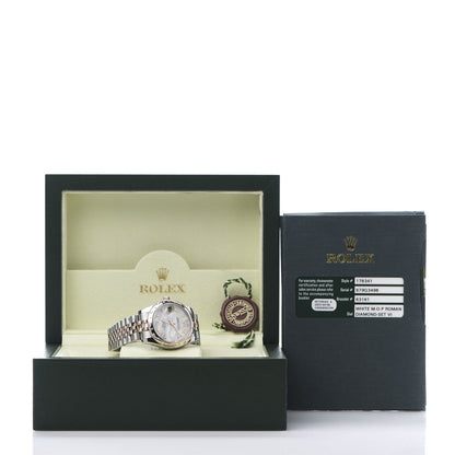 Rolex Stainless Steel 18K Everose Gold Diamond Mother of Pearl 31mm Oyster Perpetual Datejust Watch Roman 178341 7 of 7