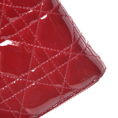 Christian Dior Patent Cannage Lady Dior Continental Zip Wallet Red 8 of 8