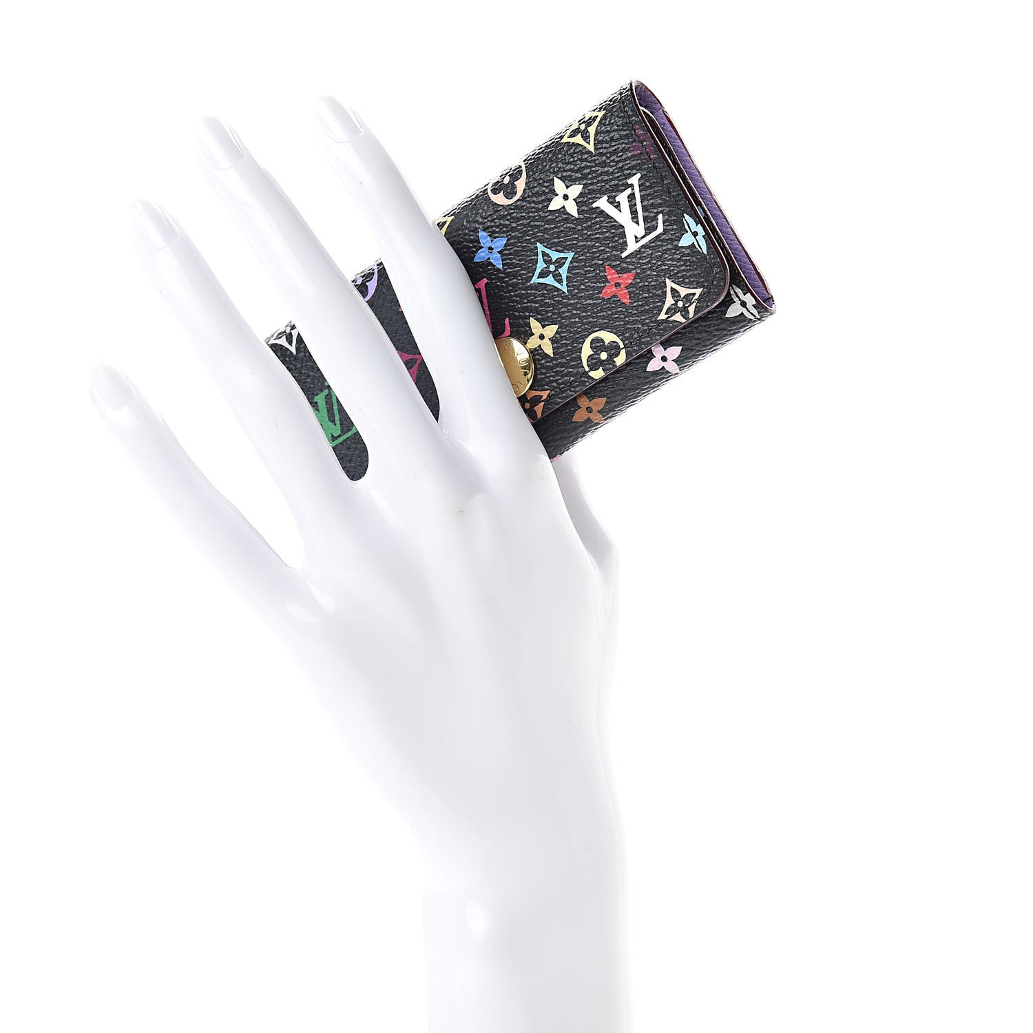 Louis Vuitton Monogram Multicolor Multicles 4 Key Holder Black Violet 2 of 7